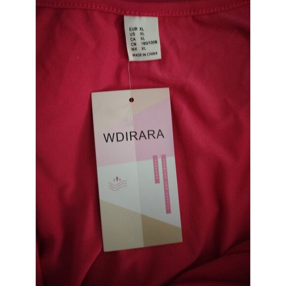 Womens Wdirara Pink Long Sleeve Bodysuit, Size XL. NWT - Picture 6 of 9